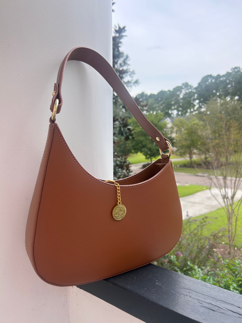 Grazia Bella Lisa Small Shoulder Strap - Cognac