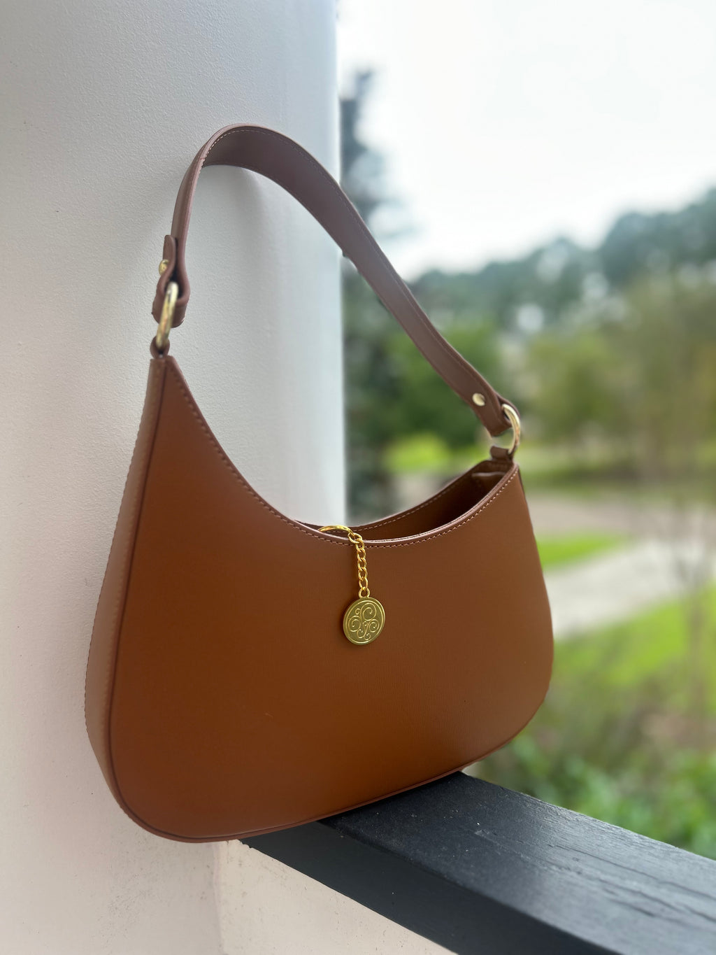 Grazia Bella Lisa Small Shoulder Strap - Cognac