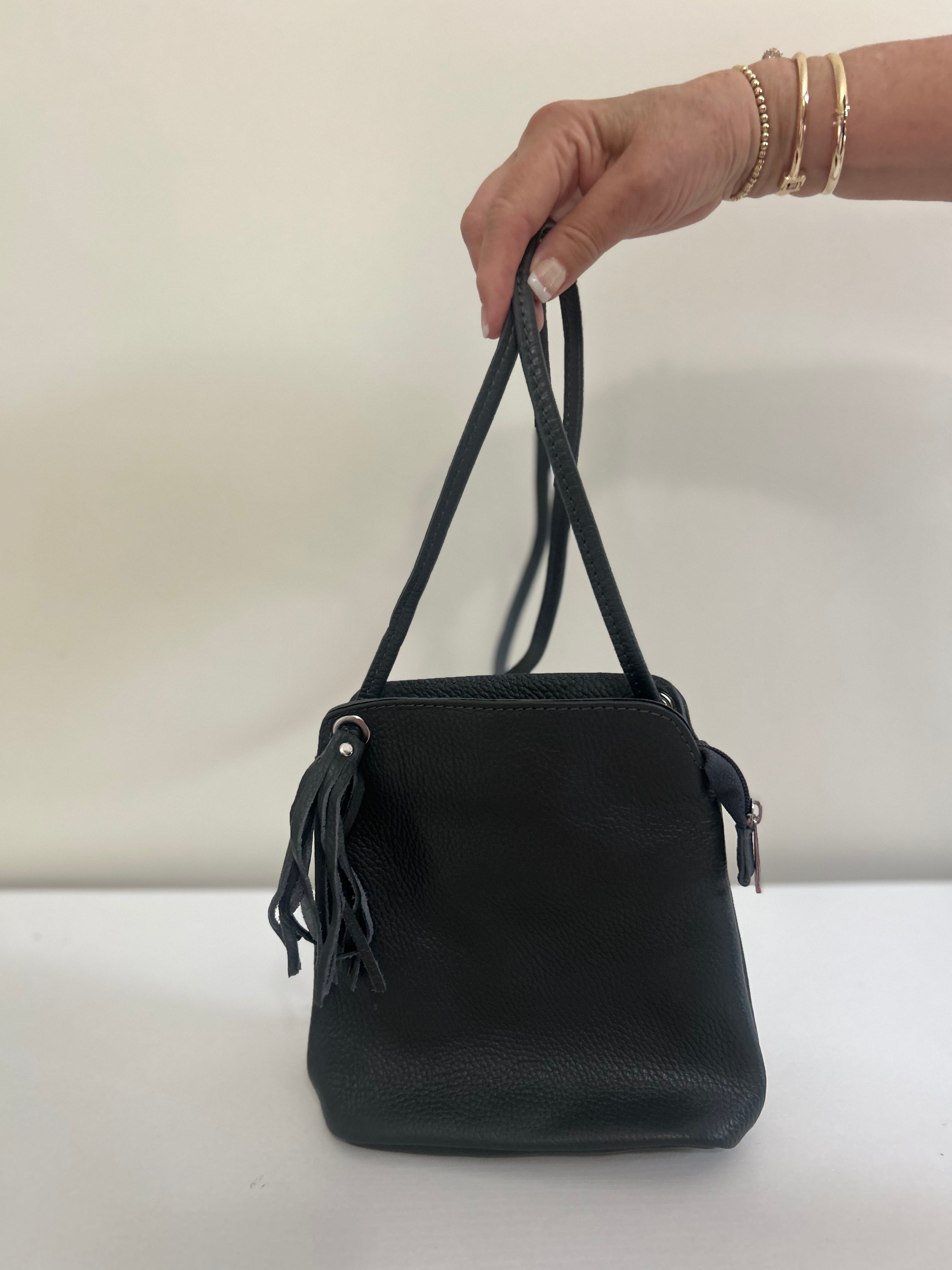 Taupe Crossbody Bag by Grazia Bella