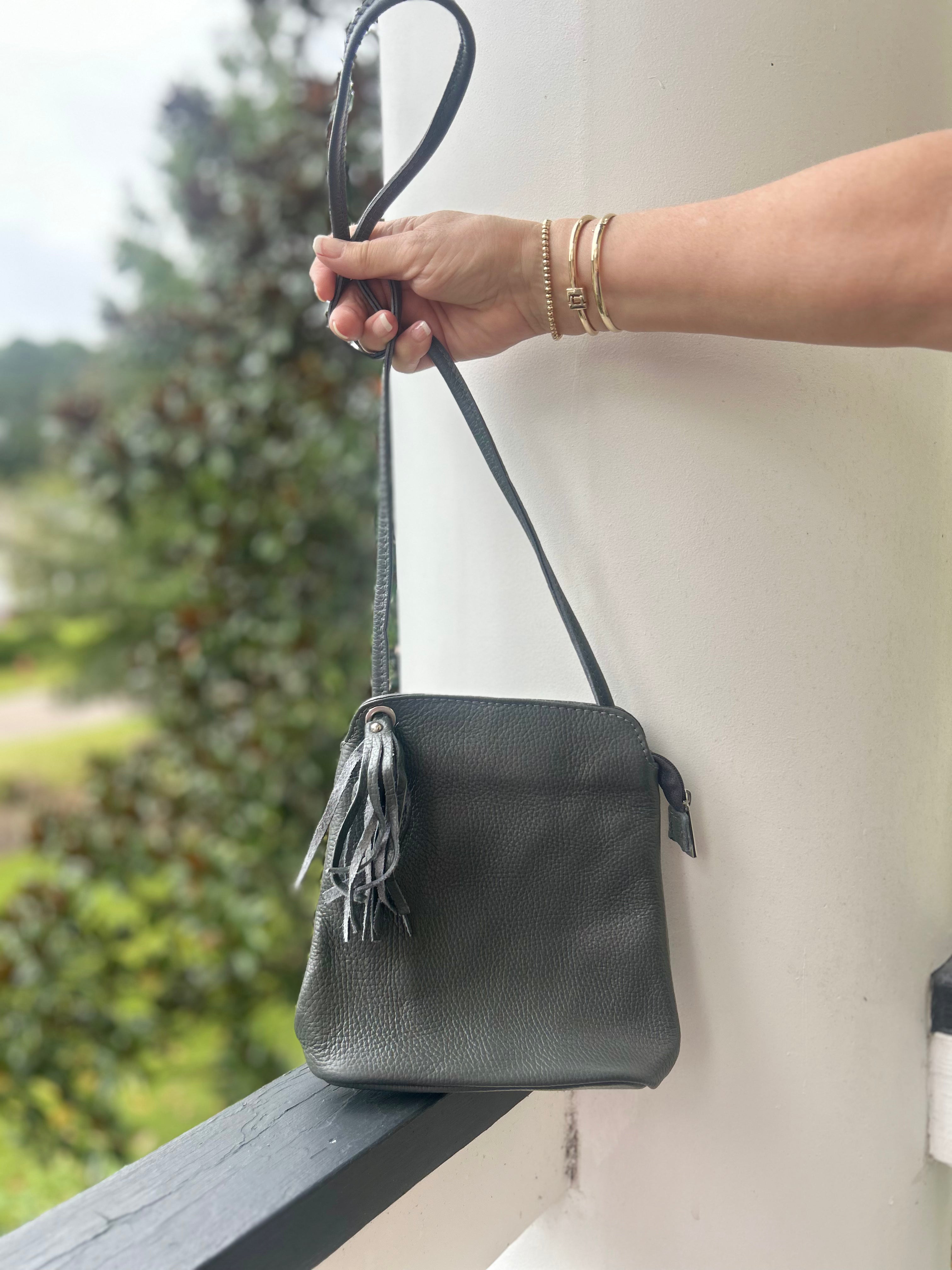 Taupe Crossbody Bag by Grazia Bella