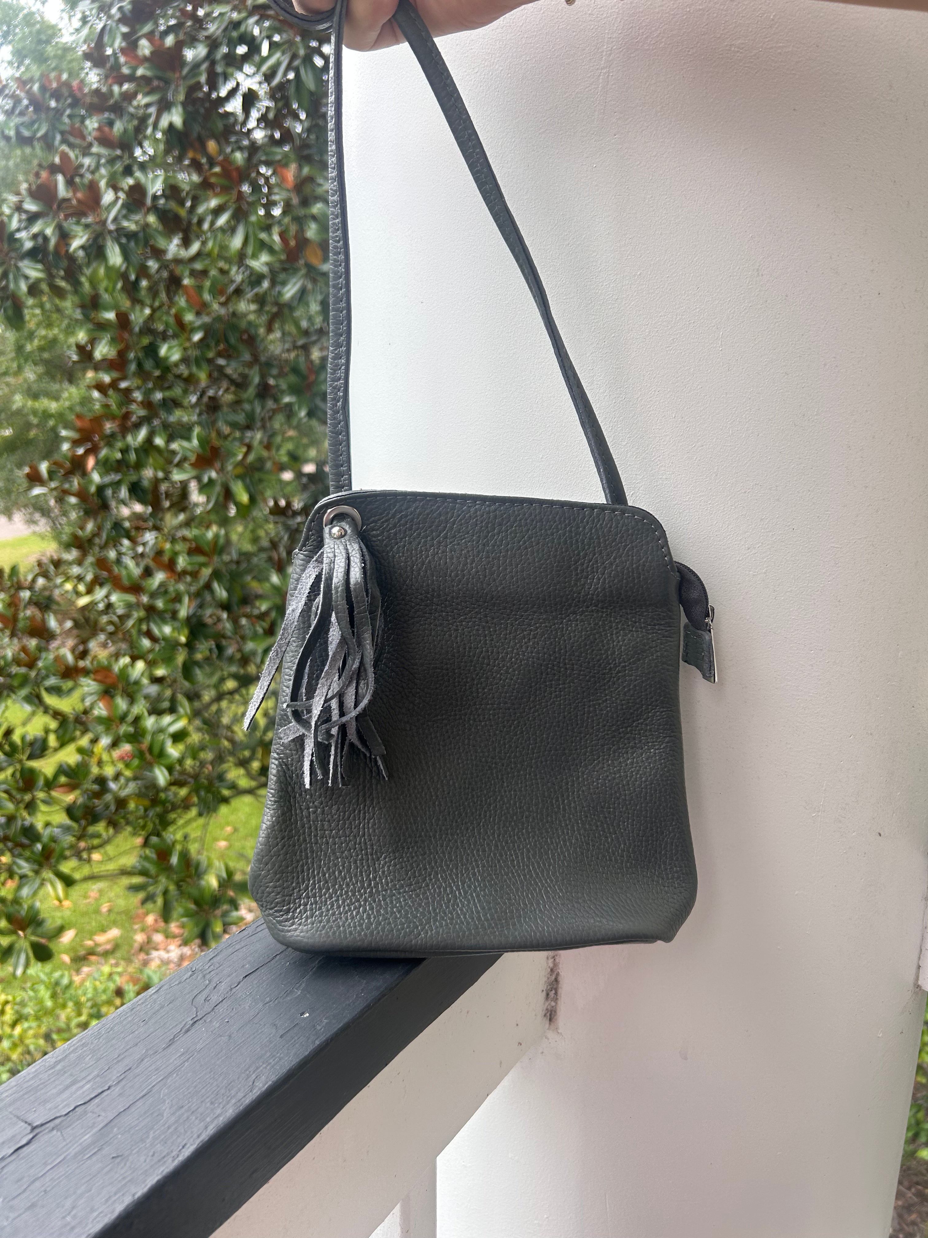 Taupe Crossbody Bag by Grazia Bella