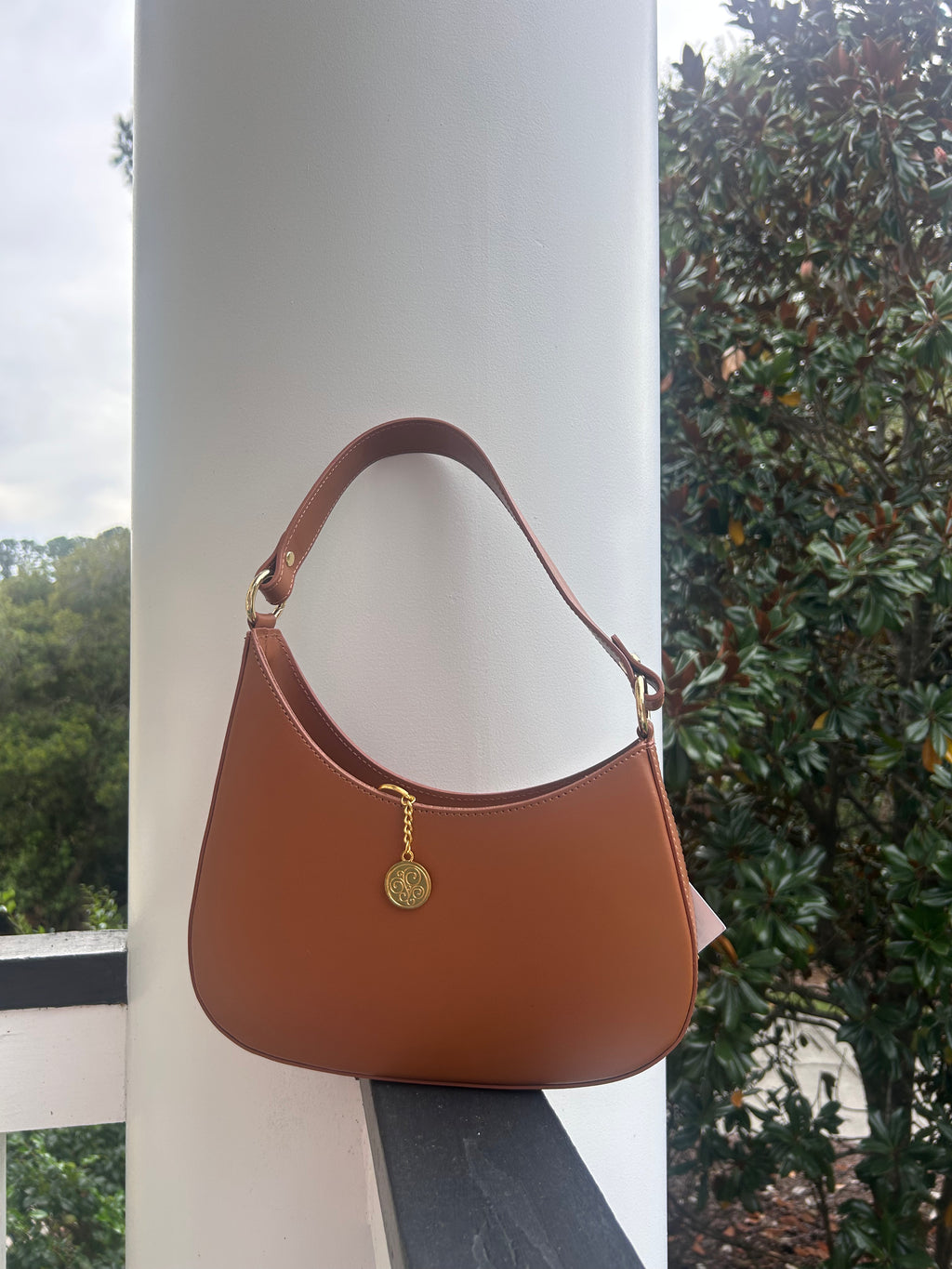 Grazia Bella Lisa Small Shoulder Strap - Cognac