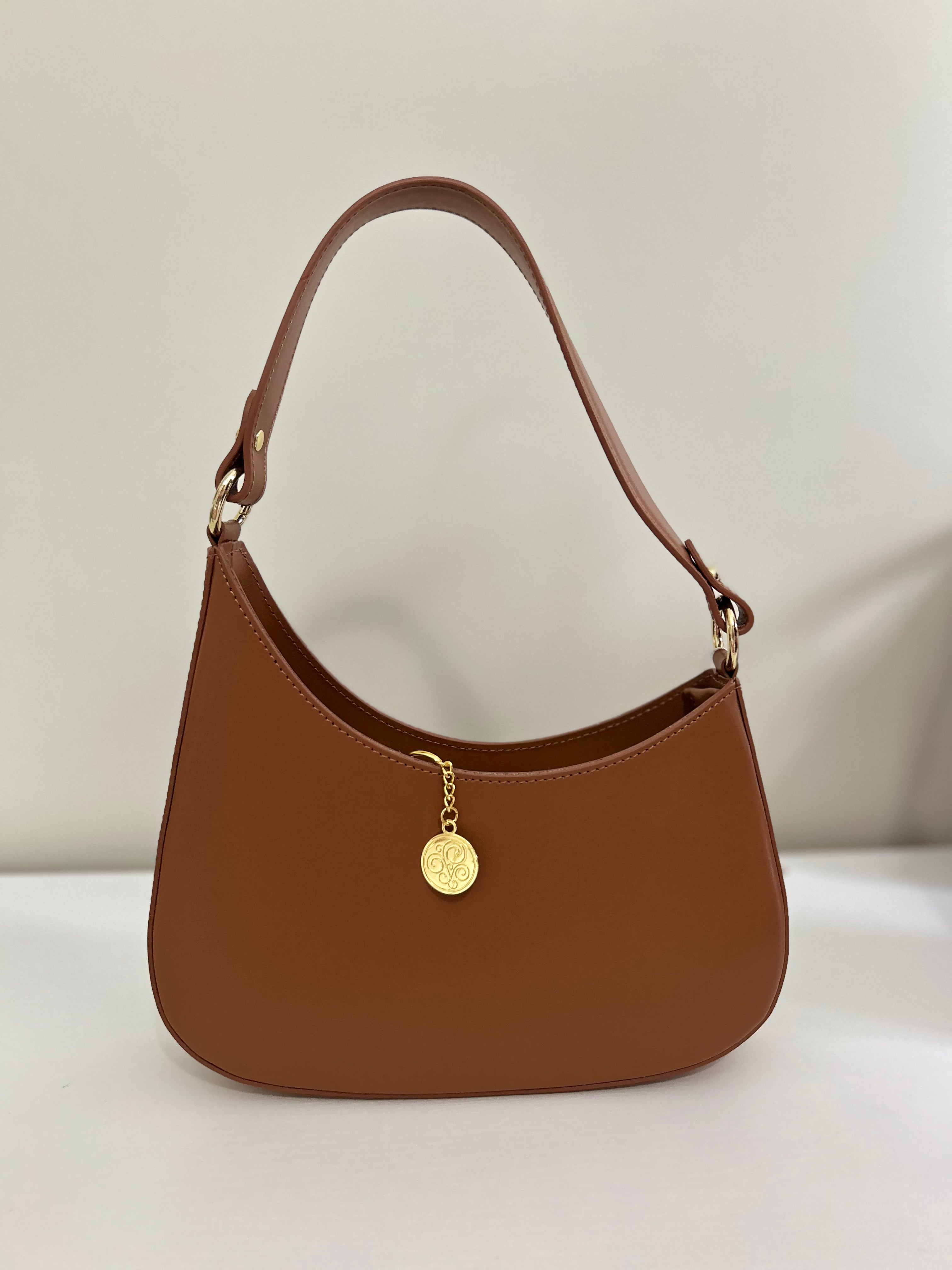 Grazia Bella Lisa Small Shoulder Strap - Cognac