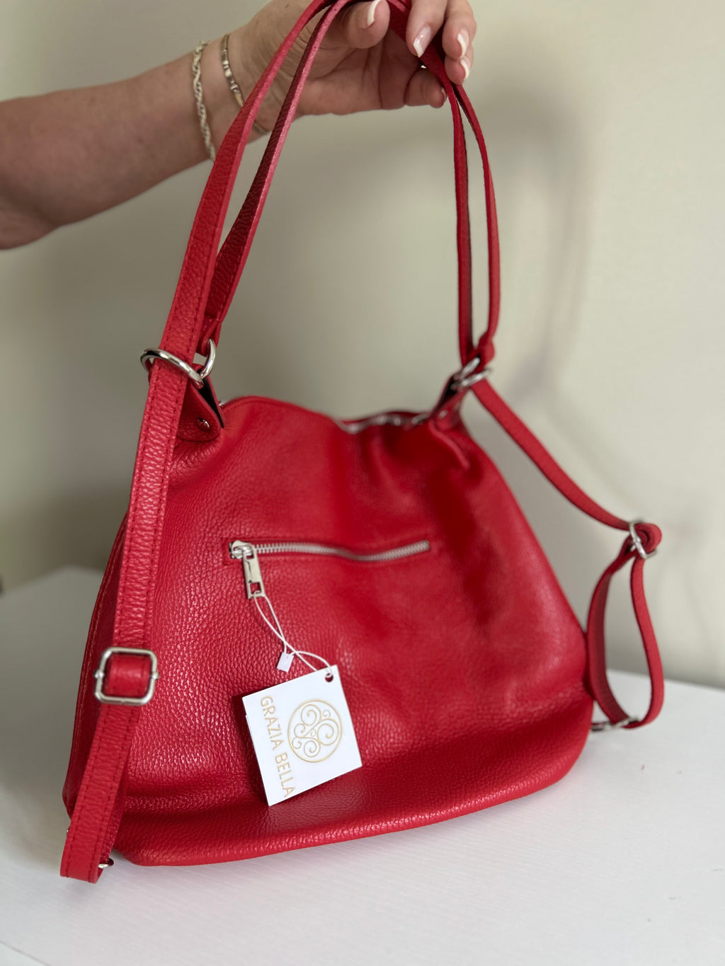 Red Italian Handbag by Grazia Bella