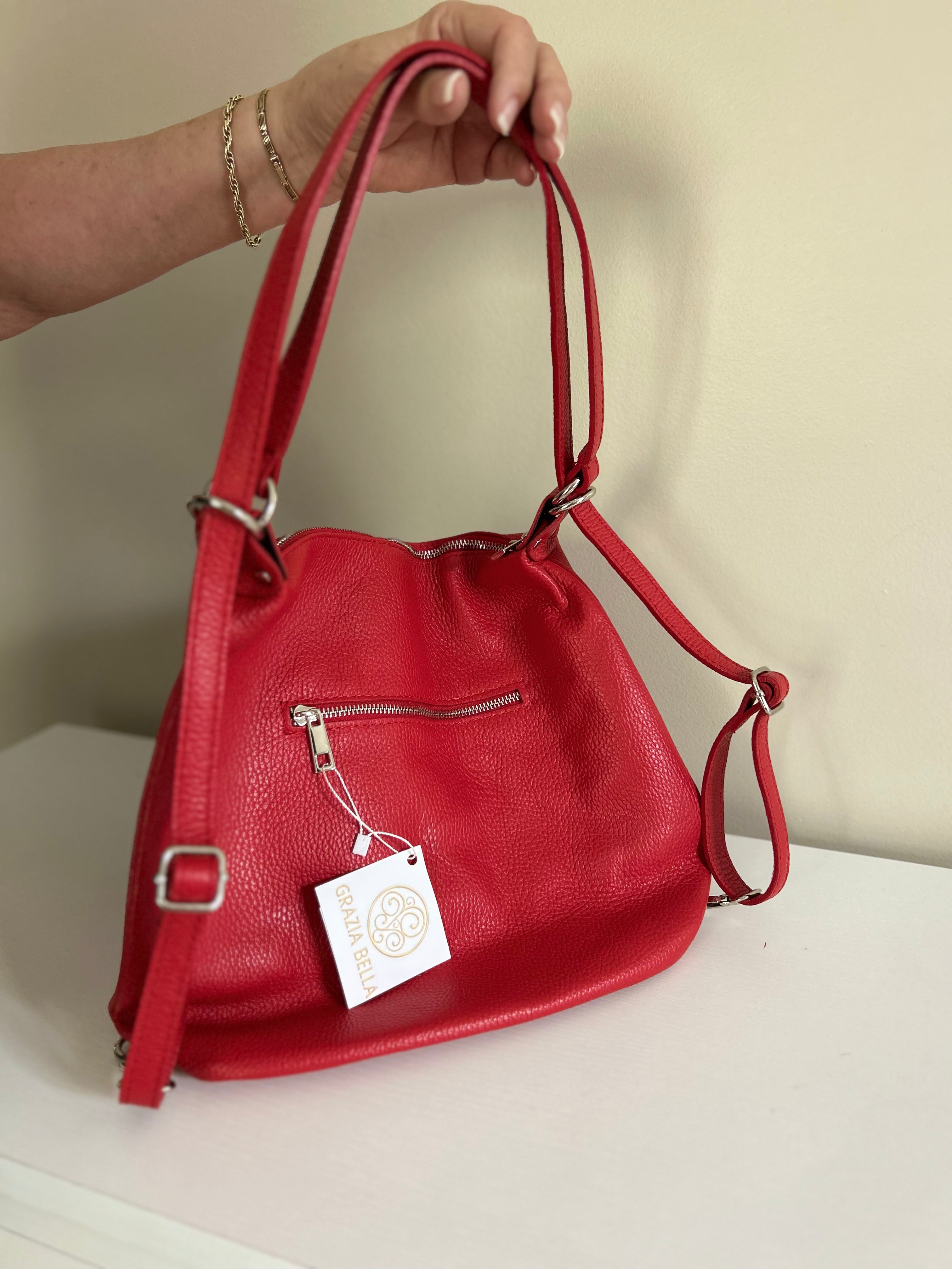 Red Italian Handbag by Grazia Bella